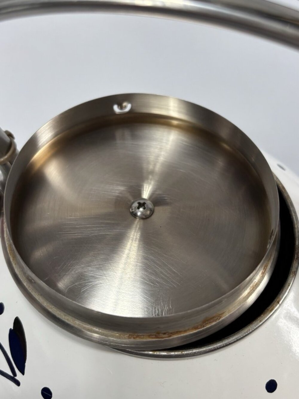 Kate Spade Cherry Polka Dot Tea Kettle White Enamel On Steel Decorative -As Is! - Picture 15 of 16